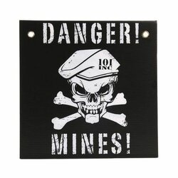 Cedulka DANGER MINES černá Cedulka DANGER MINES černá