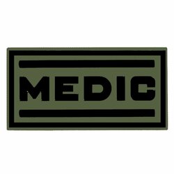 Nášivka nápis MEDIC velcro 3D PVC bojová Nášivka nápis MEDIC velcro 3D PVC bojová