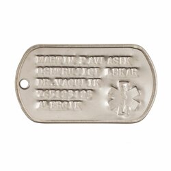 ID známka MEDICAL Stříbrná s ražbou ID známka MEDICAL Stříbrná s ražbou