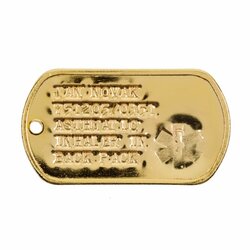 ID známka MEDICAL Zlatá s ražbou ID známka MEDICAL Zlatá s ražbou