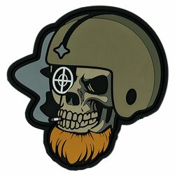 Nášivka BEARDED SKULL PILOT velcro 3D PVC Nášivka BEARDED SKULL PILOT velcro 3D PVC