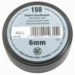 Flobertové náboje RWS cal. 6mm kulička 150ks Flobertové náboje RWS cal. 6mm kulička 150ks