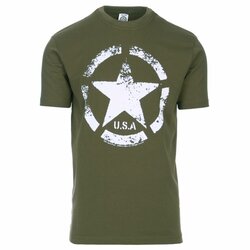 Triko s potiskem ARMY STAR olivové Triko s potiskem ARMY STAR olivové