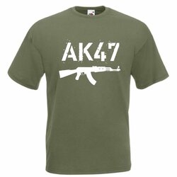 Triko s potiskem AK-47 white Triko s potiskem AK-47 white