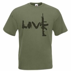 Triko s potiskem LOVE GUN Triko s potiskem LOVE GUN
