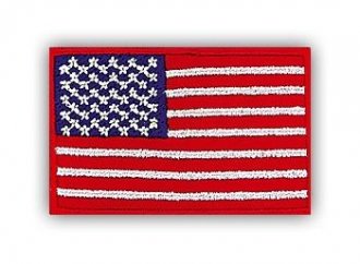 Vyšívaná vlajka - USA barevná - nažehlovací - 35x55mm